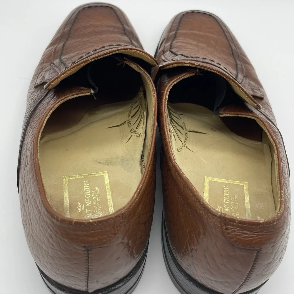 VTG Stuart McGuire Leather Dress Shoes Brown Men's Size 9 Ortho-Vent Spring Step